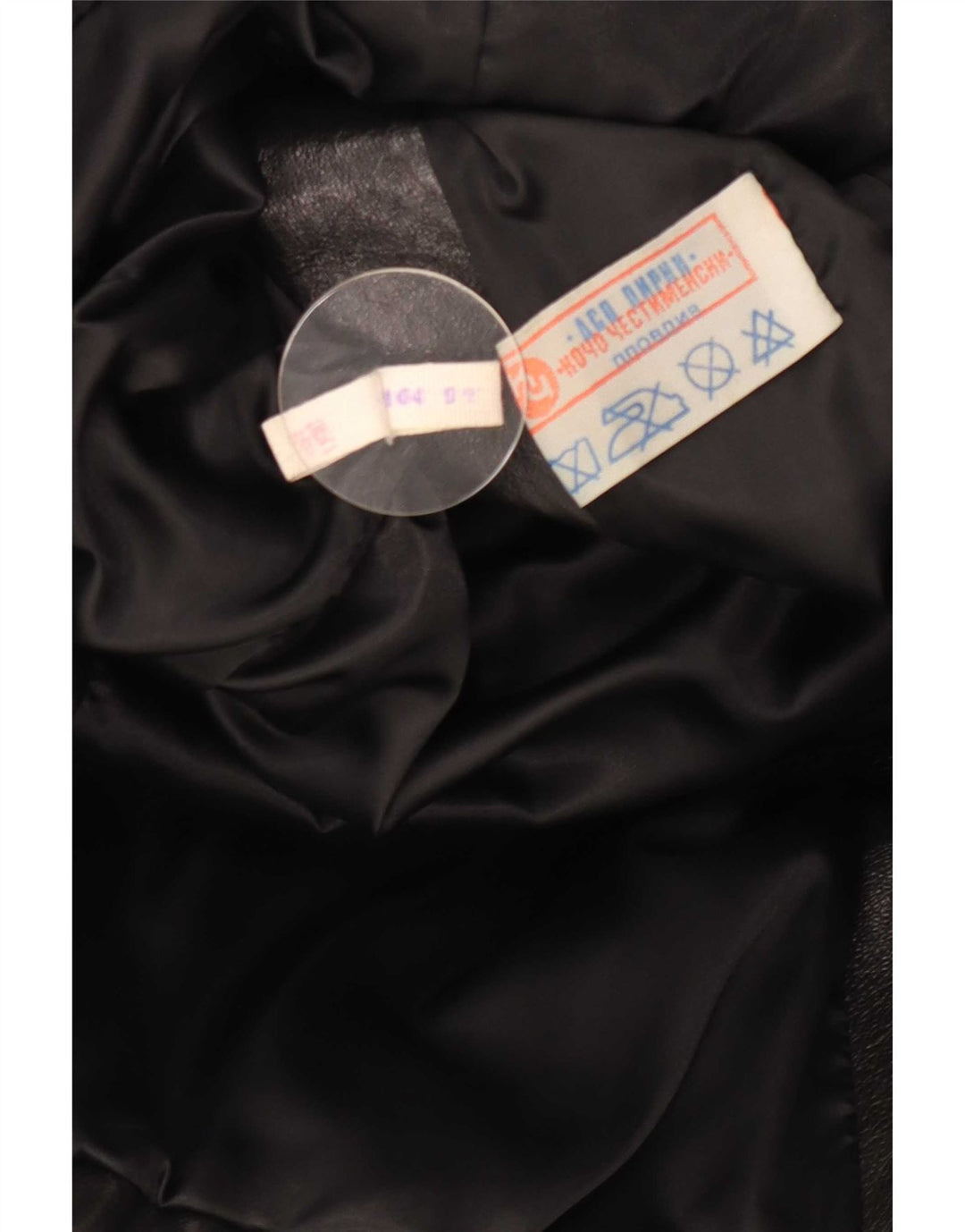 Jaqueta de couro feminina vintage UK 10 pequena preta