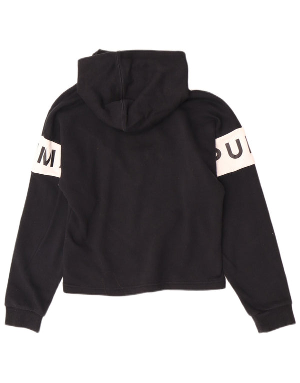 Suéter com capuz feminino Puma feminino 11-12 anos preto colorblock algodão