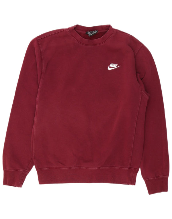 NIKE Mens Moletom Jumper XS Borgonha Algodão