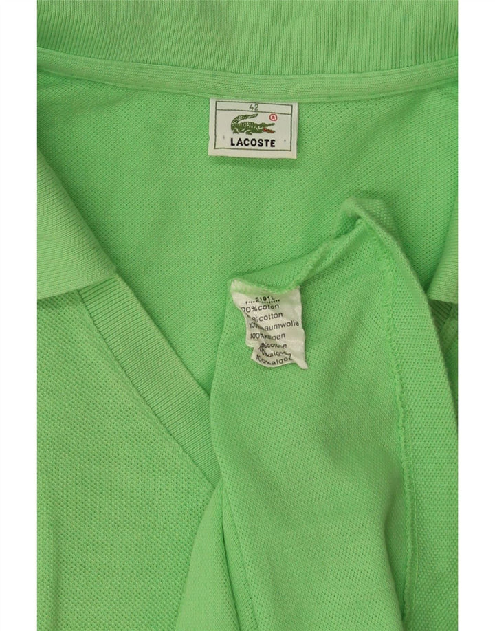 Lacoste camisa polo feminina sem mangas tamanho 42 grande algodão verde