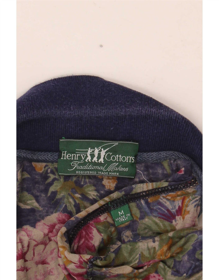 Camisa polo masculina Henry Cottons médio azul marinho floral