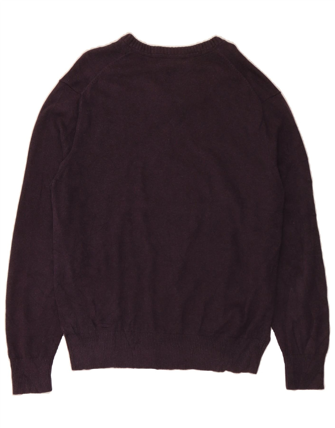 EDDIE BAUER Mens V-Neck Jumper Sweater Large Purple Cotton Vintage Eddie Bauer and Second-Hand Eddie Bauer from Messina Hembry 