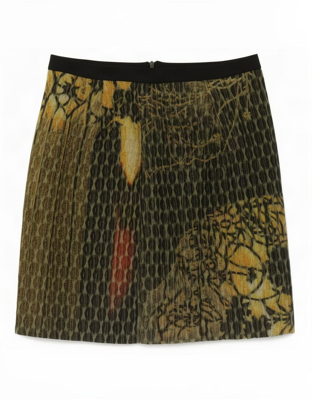 Mini saia feminina vintage com padrão abstrato médio W28 multicolorida