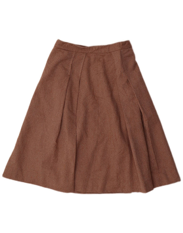 Saia feminina vintage plissada linha A W26 pequena marrom