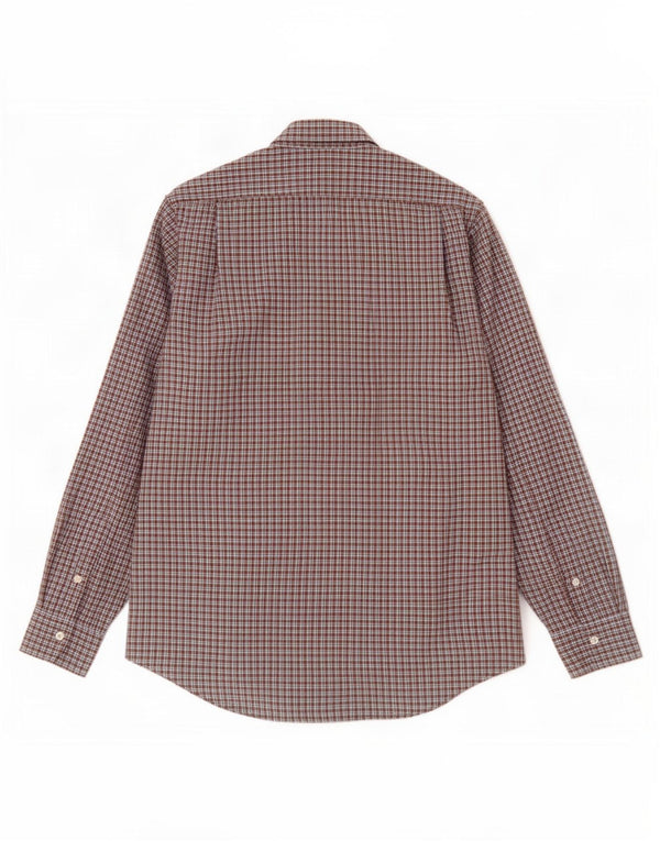 Polo Ralph Lauren Camisa masculina grande de algodão xadrez marrom