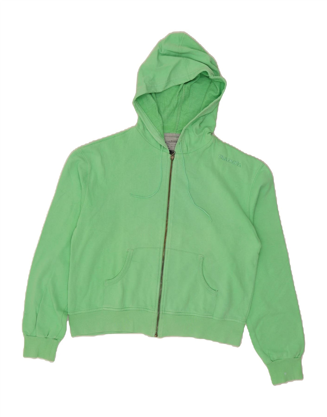 DIADORA Womens Zip Hoodie Sweater UK 18 XL Green Cotton Vintage Diadora and Second-Hand Diadora from Messina Hembry 