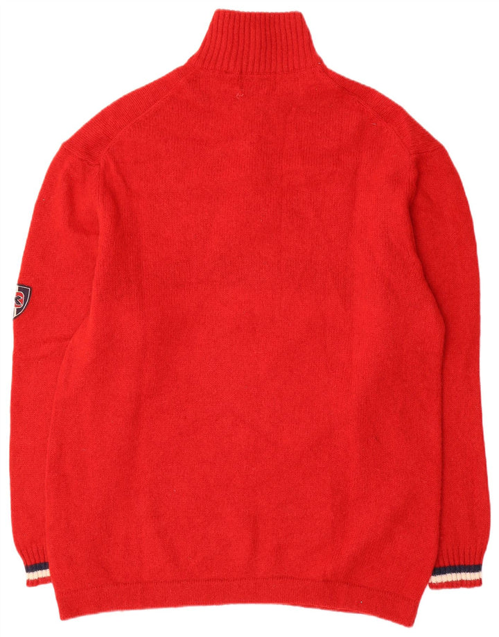 Suéter masculino Diadora com zíper e gola 2XL vermelho colorblock lã