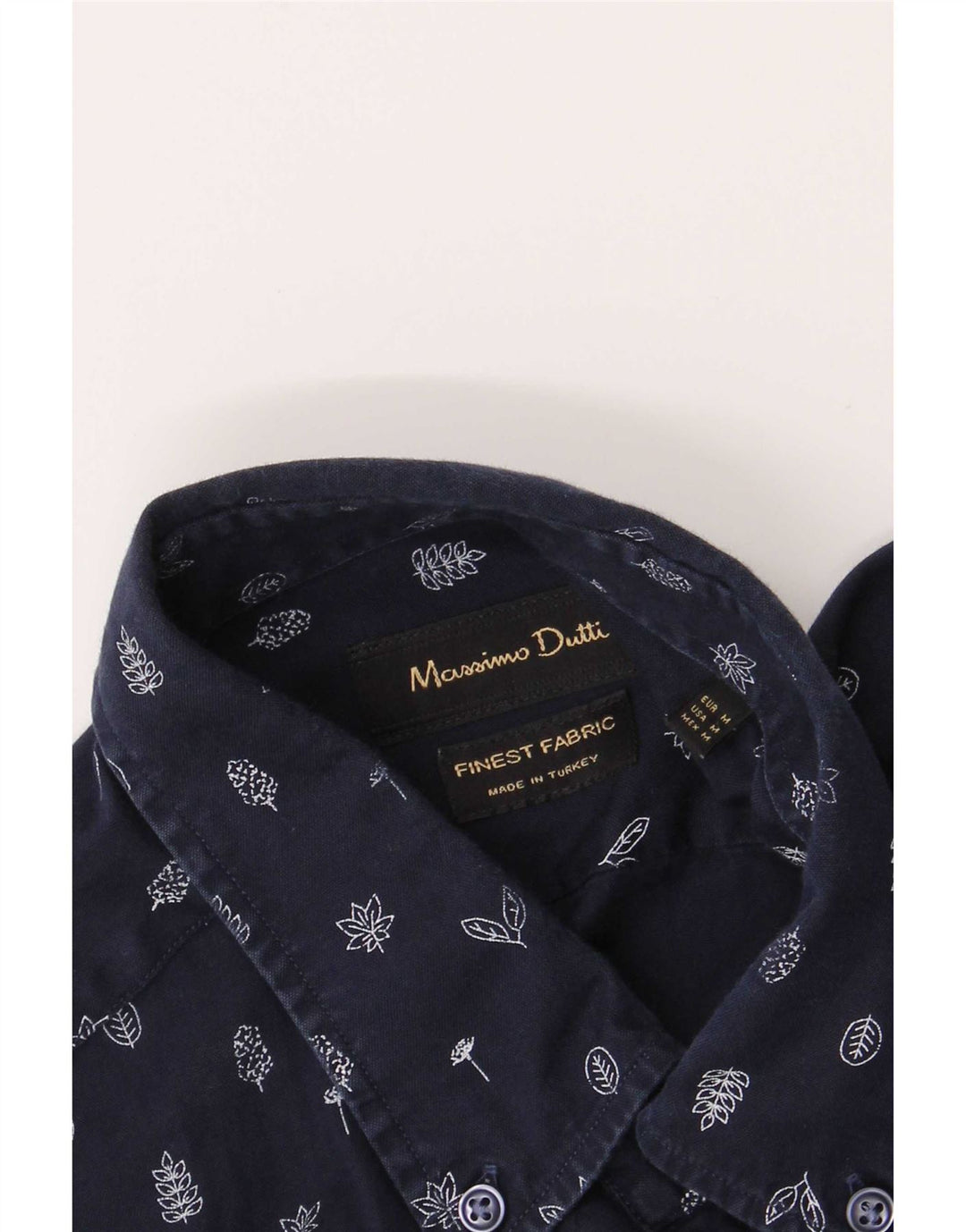 Camisa masculina Massimo Dutti média azul marinho floral