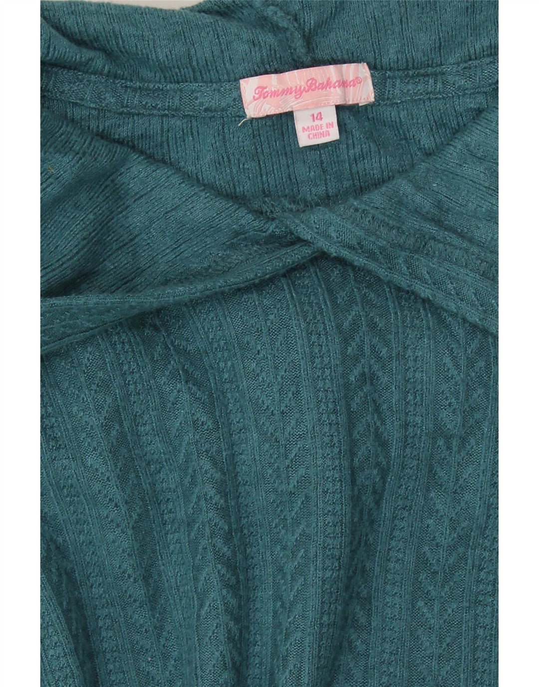 TOMMY BAHAMA Womens Hooded Jumper Sweater US 14 XL Blue Rayon Vintage Tommy Bahama and Second-Hand Tommy Bahama from Messina Hembry 