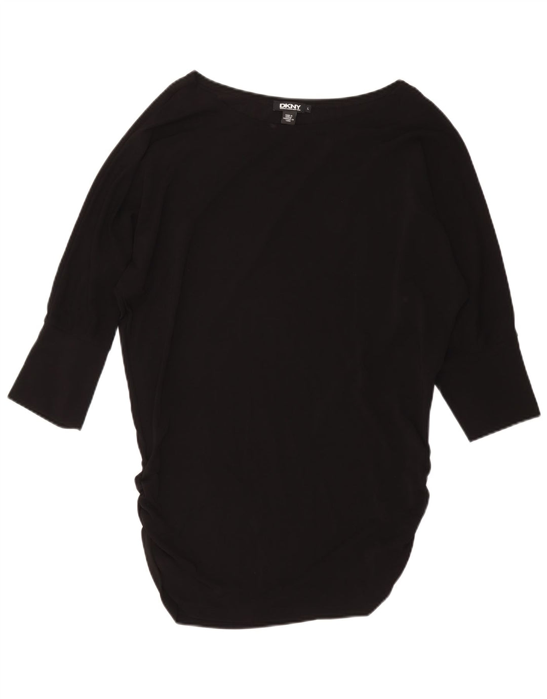 Vestido túnica feminino DKNY Batwing Reino Unido 16 grande viscose preta