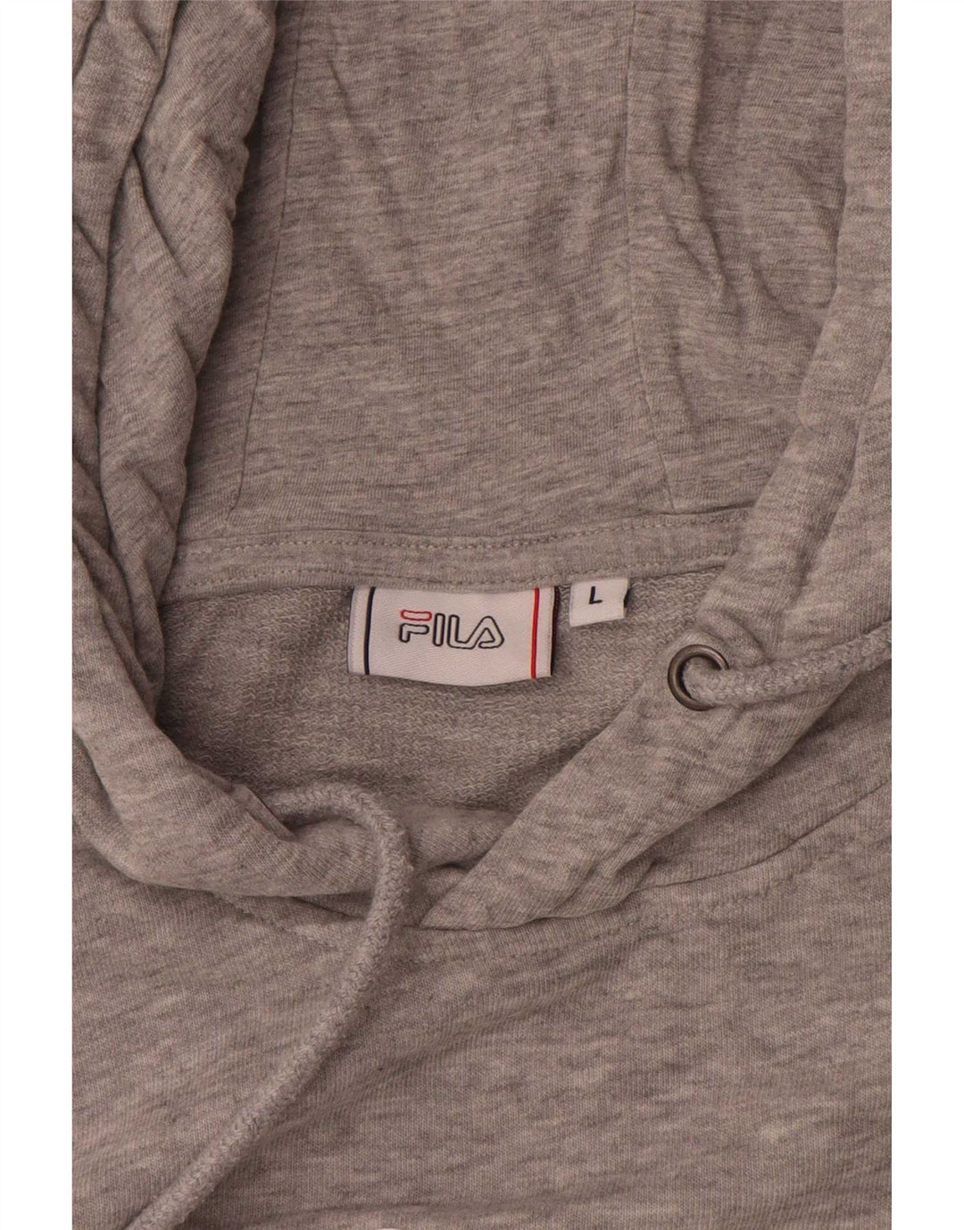Suéter com capuz gráfico masculino Fila grande cinza manchado