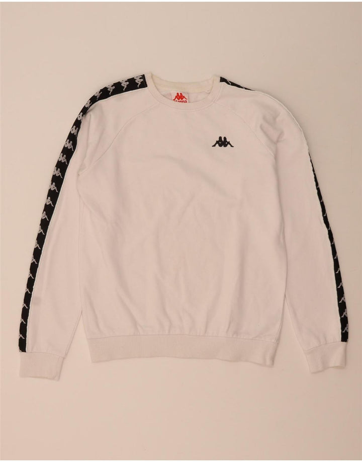 Kappa moletom gráfico masculino jumper pequeno branco colorblock algodão
