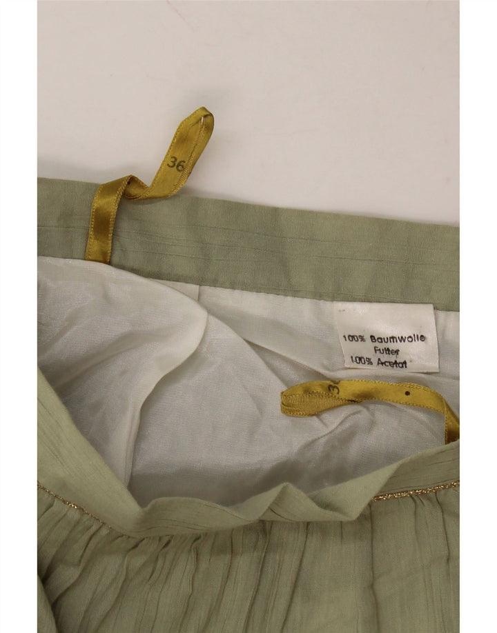 VINTAGE Womens A-Line Skirt W36 Large  Green Cotton Vintage Vintage and Second-Hand Vintage from Messina Hembry 
