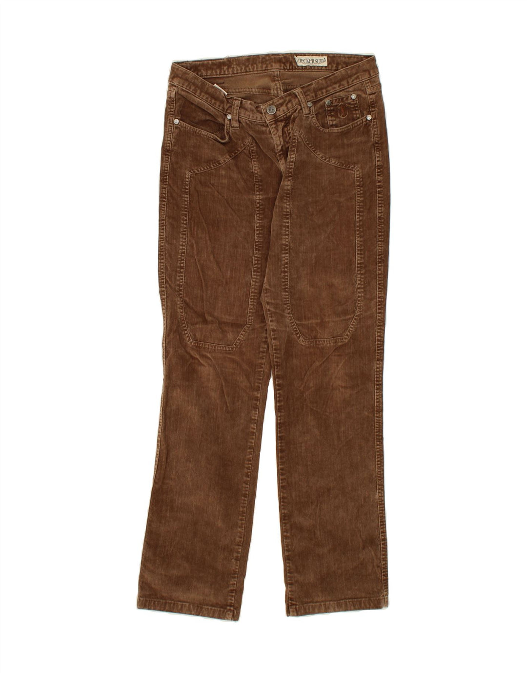 JECKERSON Womens Straight Corduroy Trousers W29 L30 Brown Vintage Jeckerson and Second-Hand Jeckerson from Messina Hembry 