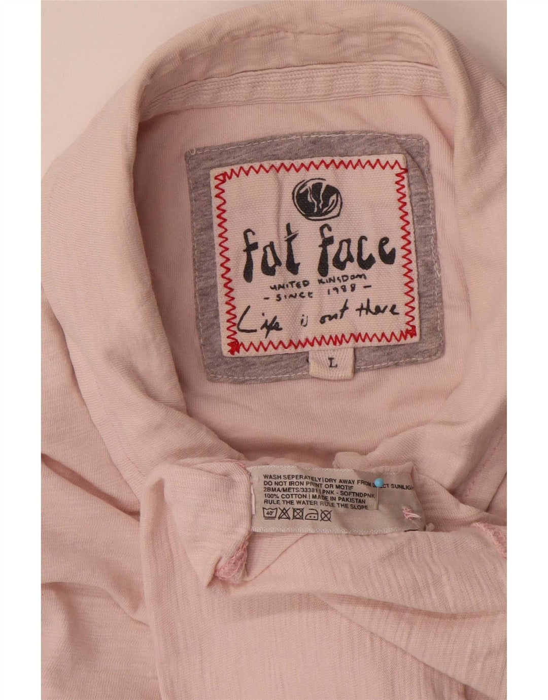 Camisa polo masculina Fat Face grande rosa