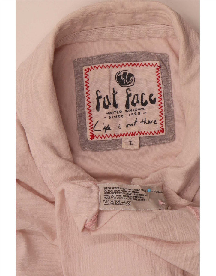 Camisa polo masculina Fat Face grande rosa