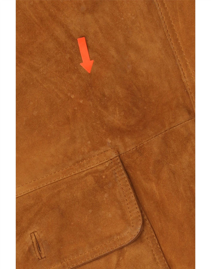 Jaqueta bomber masculina vintage de camurça IT 54 2XL marrom