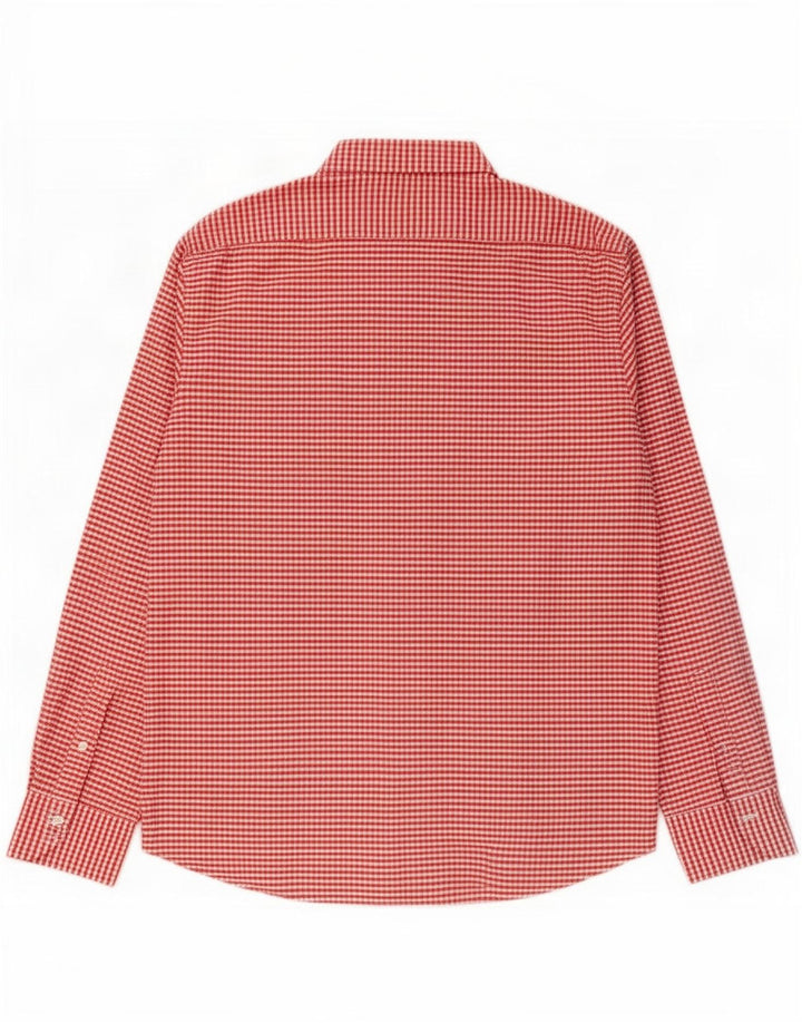 Camisa masculina de flanela Deperlu XL algodão guingão vermelho