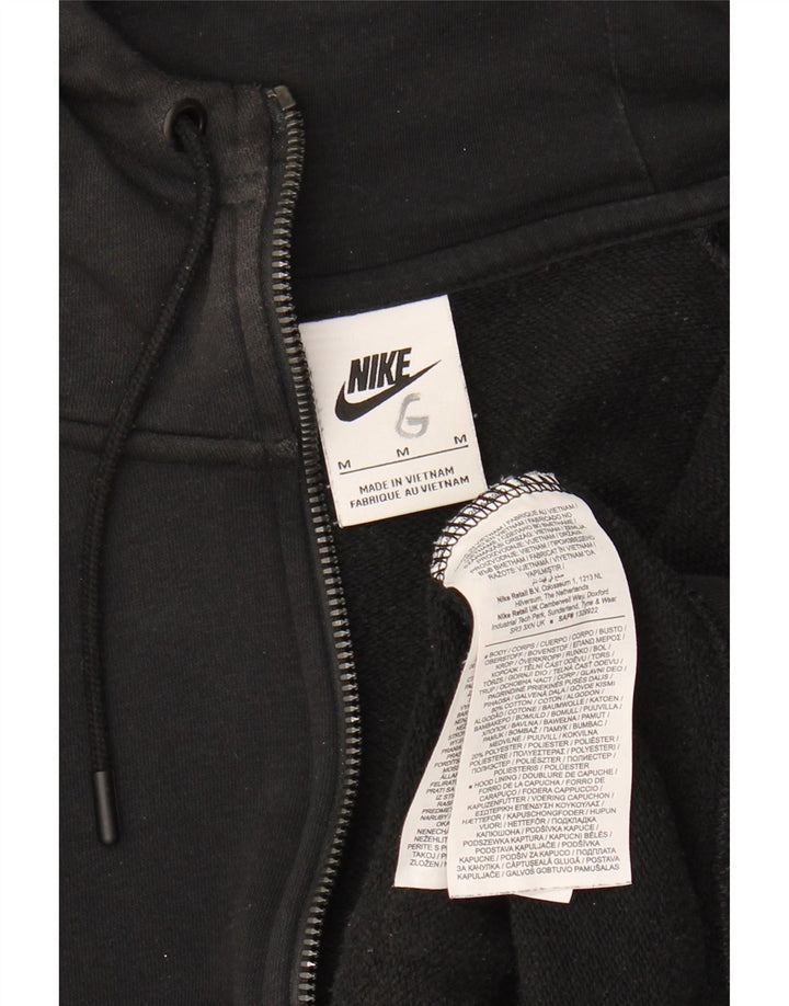 Suéter masculino Nike com capuz e zíper médio preto algodão