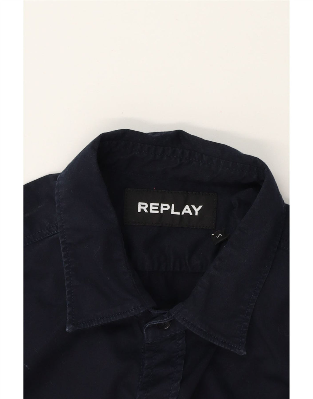 REPLAY Mens Shirt Small Navy Blue Cotton Vintage Replay and Second-Hand Replay from Messina Hembry 