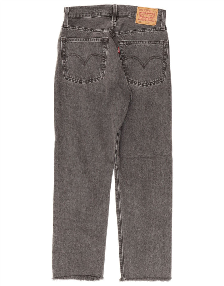 Levi's feminino 501 jeans retos W24 L26 algodão cinza