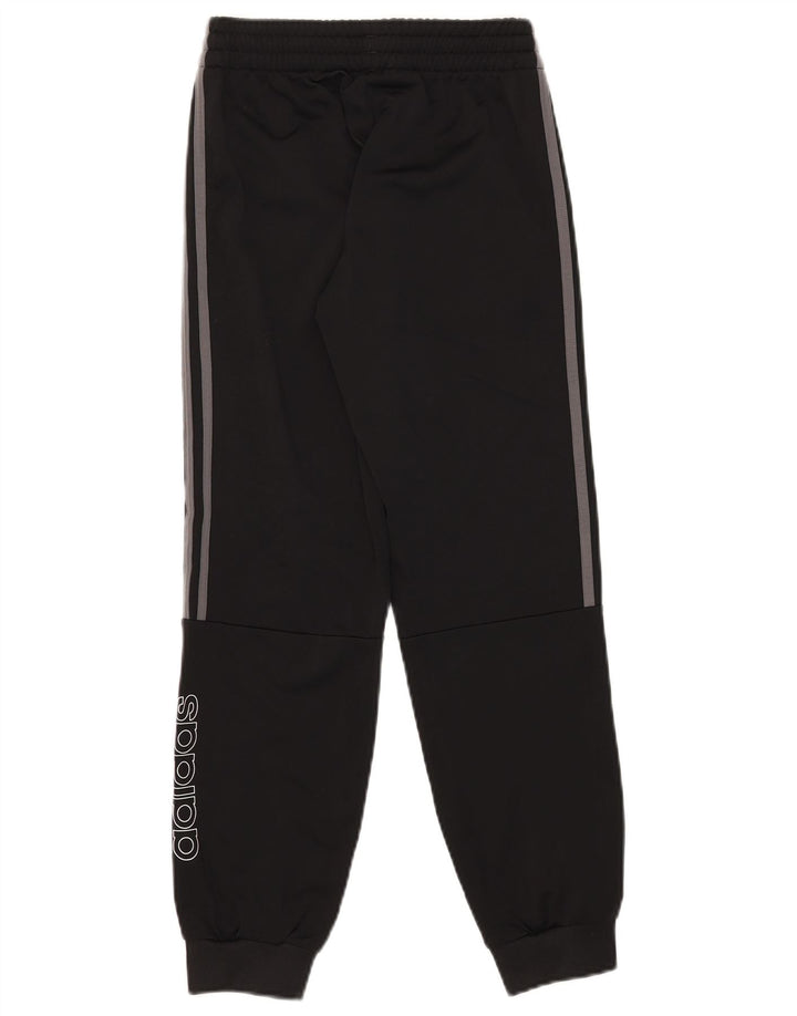Adidas meninos calças de treino gráfico joggers 11-12 anos preto poliéster