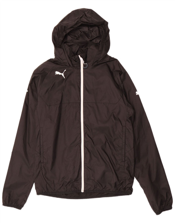 Jaqueta de chuva masculina PUMA com capuz UK 38 poliéster preto médio