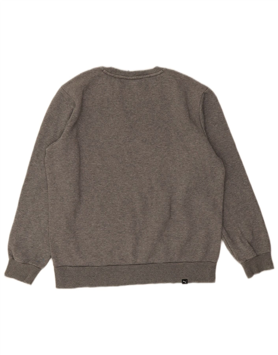 PUMA Mens Graphic Moletom Jumper Médio Cinza Algodão Flecked
