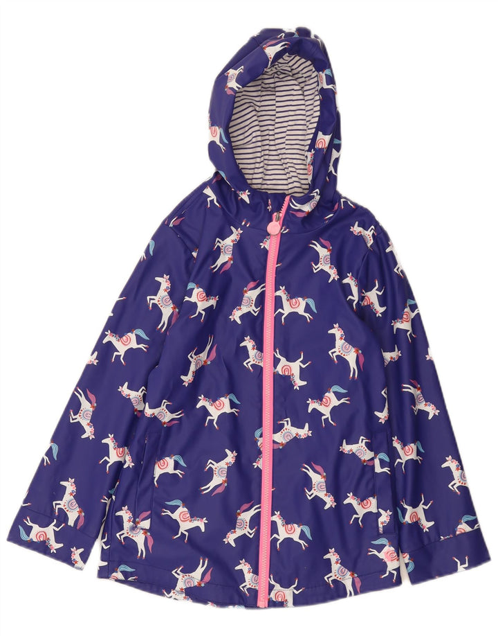 Joules Meninas Padrão Abstrato Jaqueta de Chuva 7-8 Anos Azul Animal Print