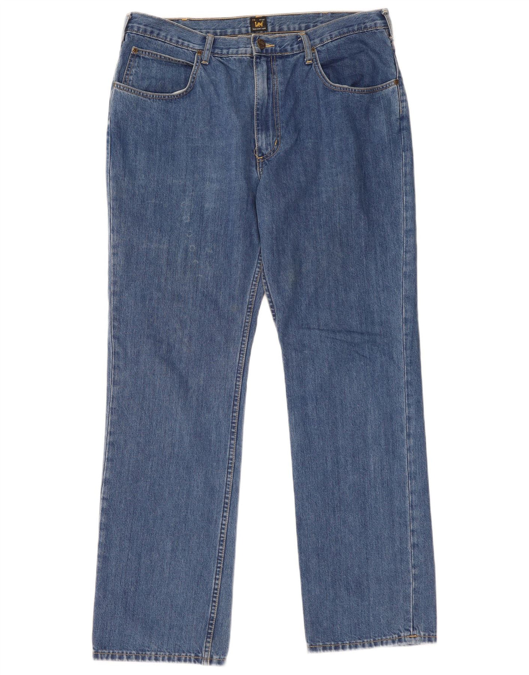Lee Mens Brooklyn Straight Jeans W38 L32 Azul Algodão