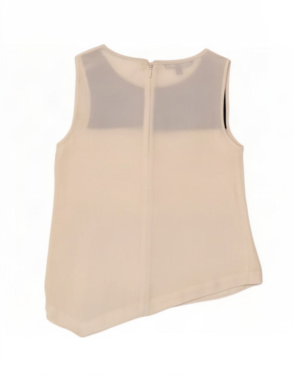 Blusa feminina sem mangas Armani Exchange Top UK 6 XS branco colorblock