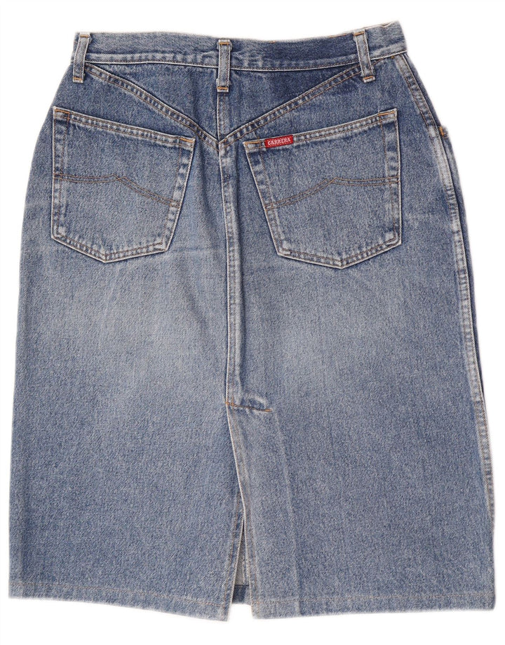 Saia jeans feminina Carrera W30 algodão azul médio