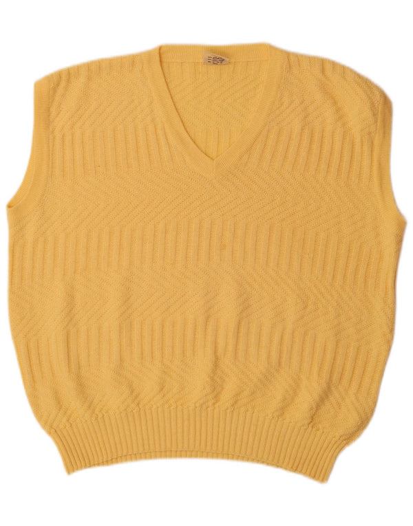 Angelo Litrico Mens Colete Regata IT 52/54 Grande Algodão Amarelo
