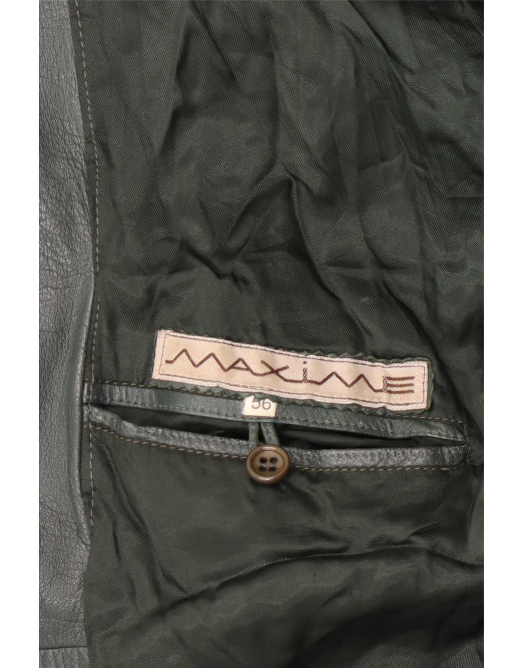 Jaqueta de couro masculina Maxime IT 56 3XL cáqui colorblock