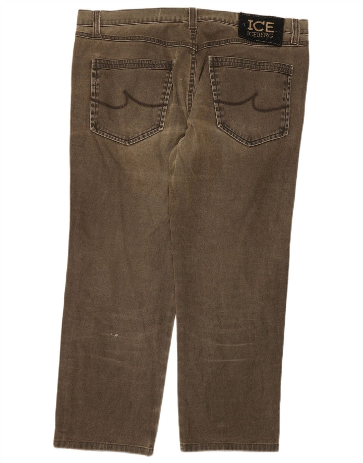 Calça jeans reta masculina ICEBERG W38 L27 algodão cáqui