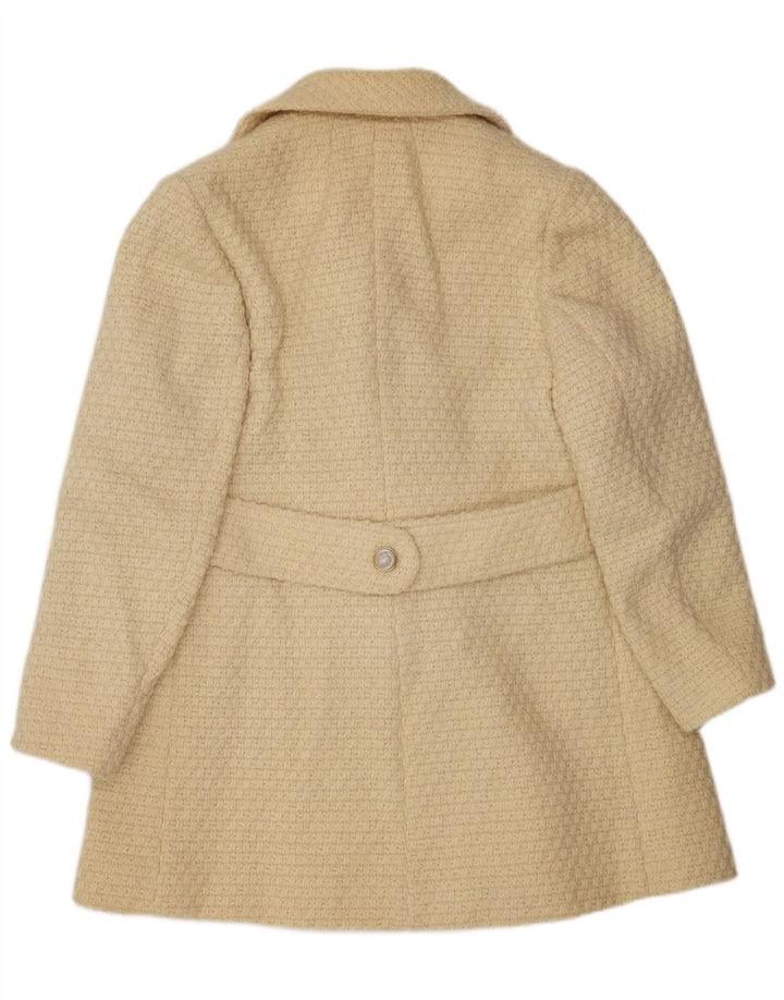 Casaco feminino vintage com peito duplo UK 14 bege médio