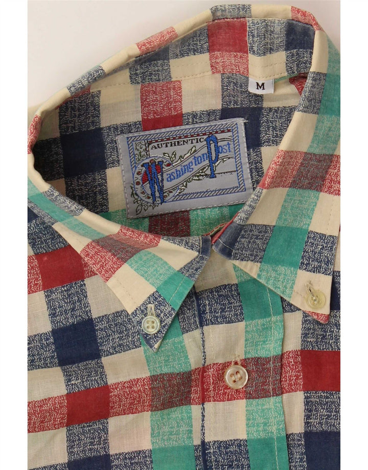 Camisa masculina vintage média xadrez multicolorida
