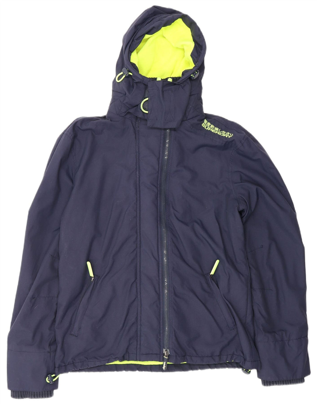 Jaqueta de chuva masculina SUPERDRY The Windcheater com capuz UK 42 XL azul marinho nylon