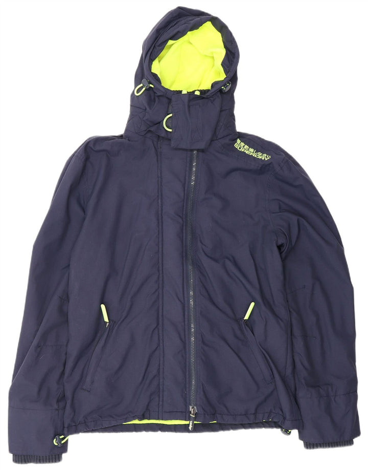 Jaqueta de chuva masculina SUPERDRY The Windcheater com capuz UK 42 XL azul marinho nylon