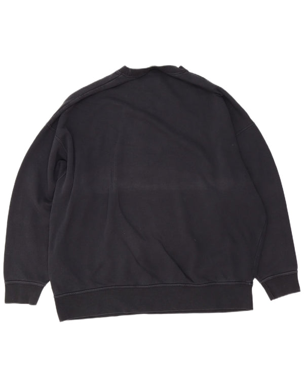 NIKE Mens Loose Fit Moletom Jumper Pequeno Algodão Preto