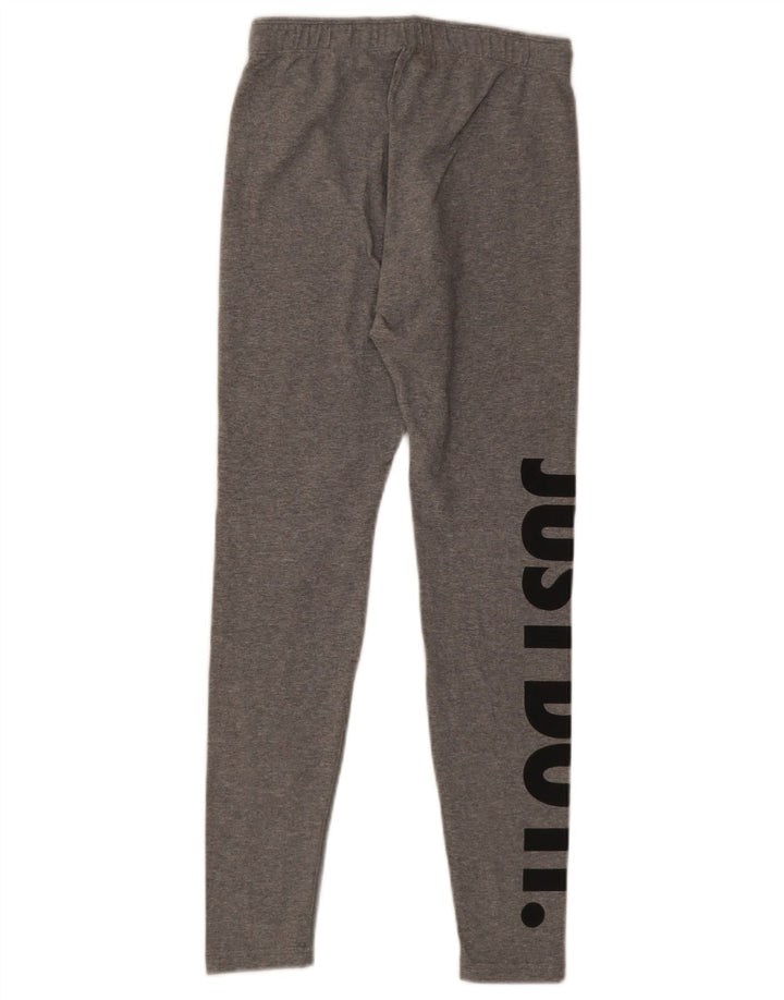 Leggings Nike Femininas Graphic UK 10 Pequenas Cinza Algodão