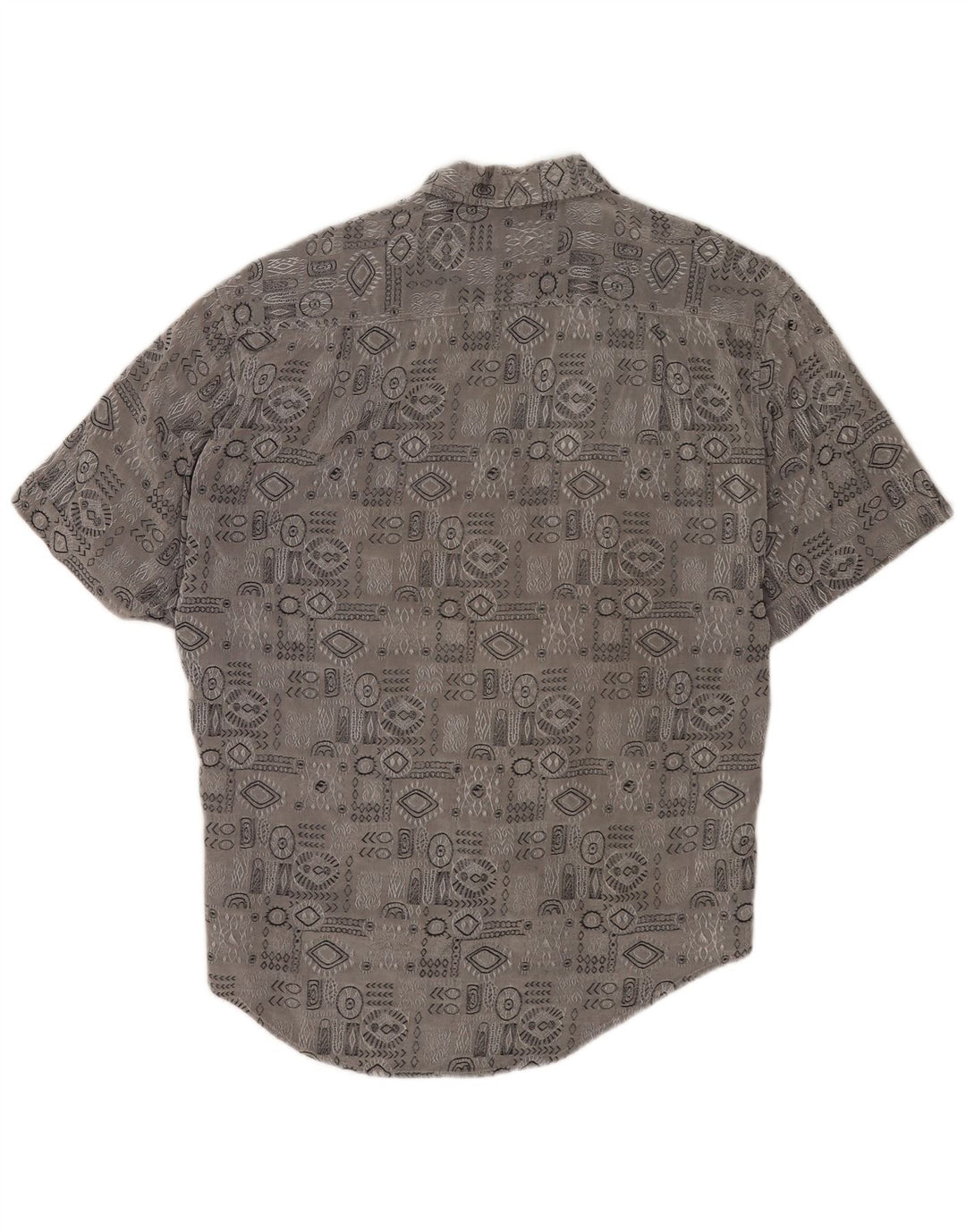 Camisa masculina de manga curta Millibar grande cinza geométrica
