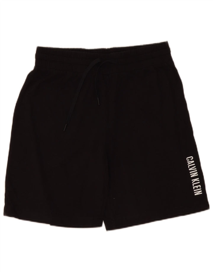 Shorts de natação masculino Calvin Klein gráfico médio algodão preto