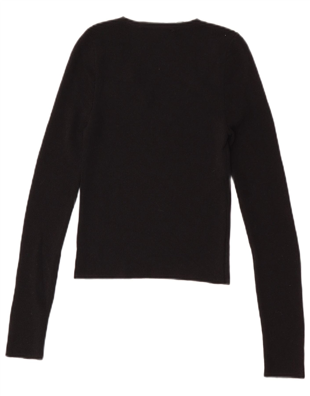 Zara Top curto feminino manga comprida Reino Unido 8 pequeno preto poliamida