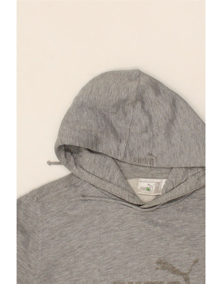 PUMA Womens Graphic Hoodie Jumper UK 12 Medium Grey Cotton Vintage Puma and Second-Hand Puma from Messina Hembry 