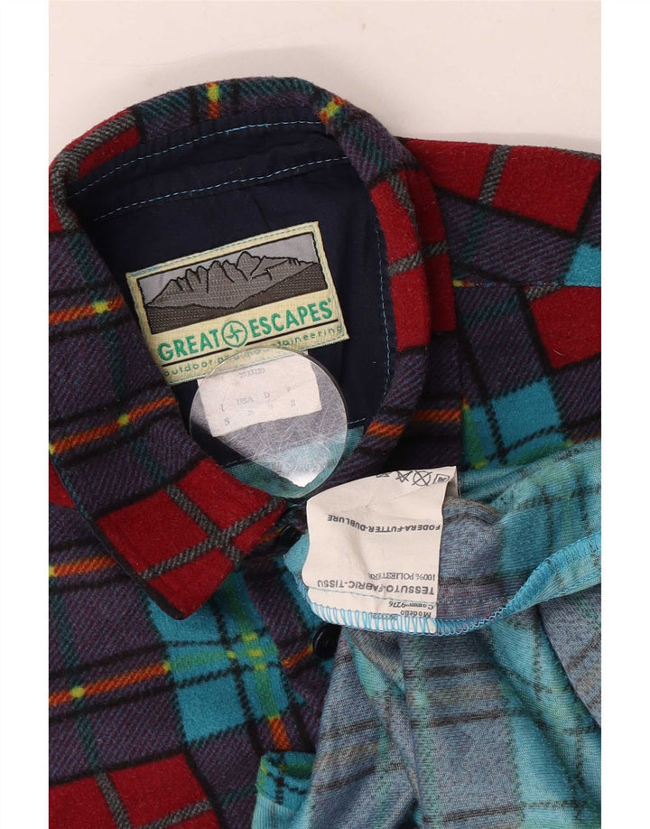 Camisa de flanela masculina Great Escapes poliéster colorido pequeno com verificação