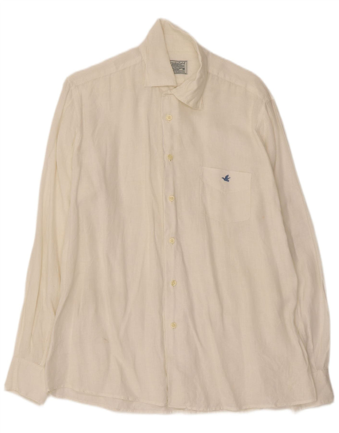 Camisa masculina Brooksfield tamanho 40 linho branco médio