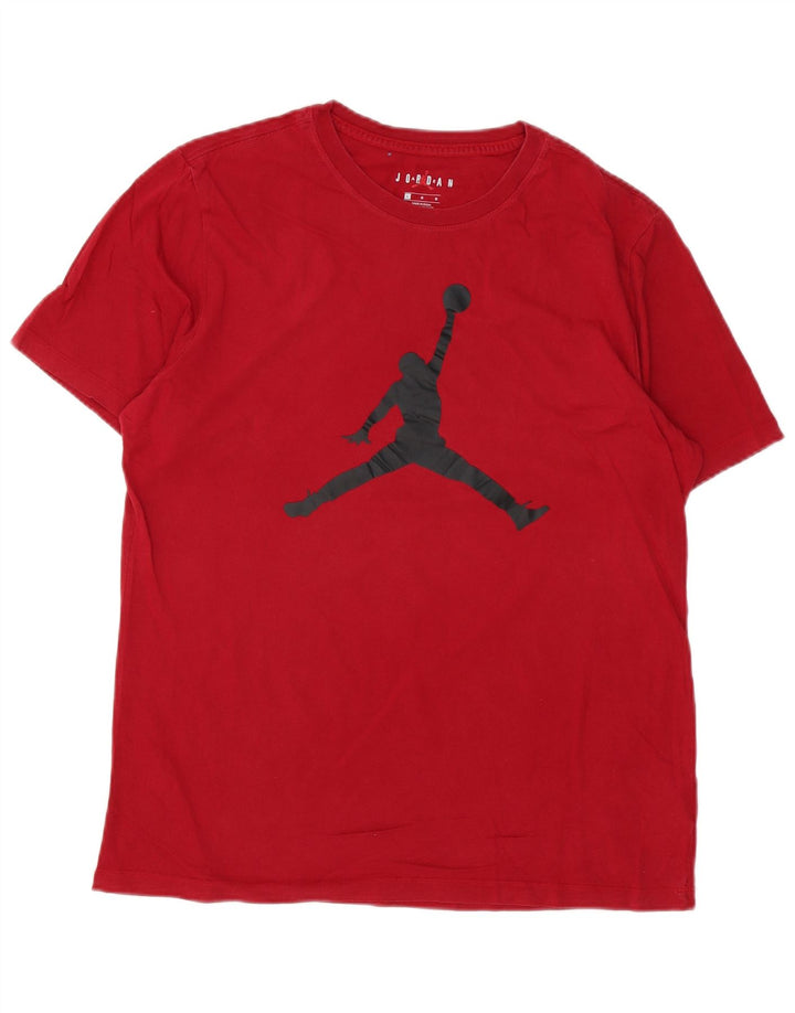 Camiseta Jordan masculina gráfica grande algodão vermelho