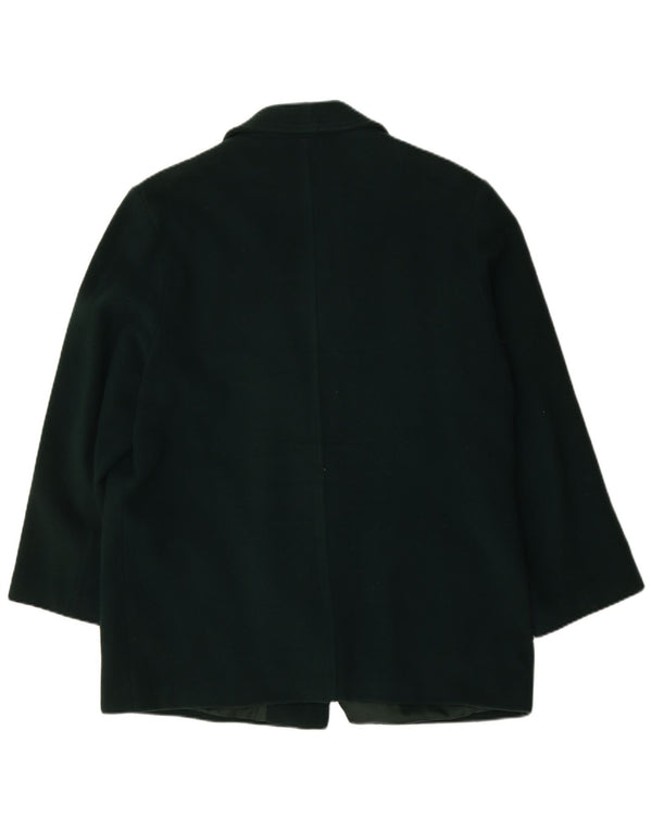 Casaco feminino vintage oversized duplo breasted Reino Unido 18 XL verde lã nova