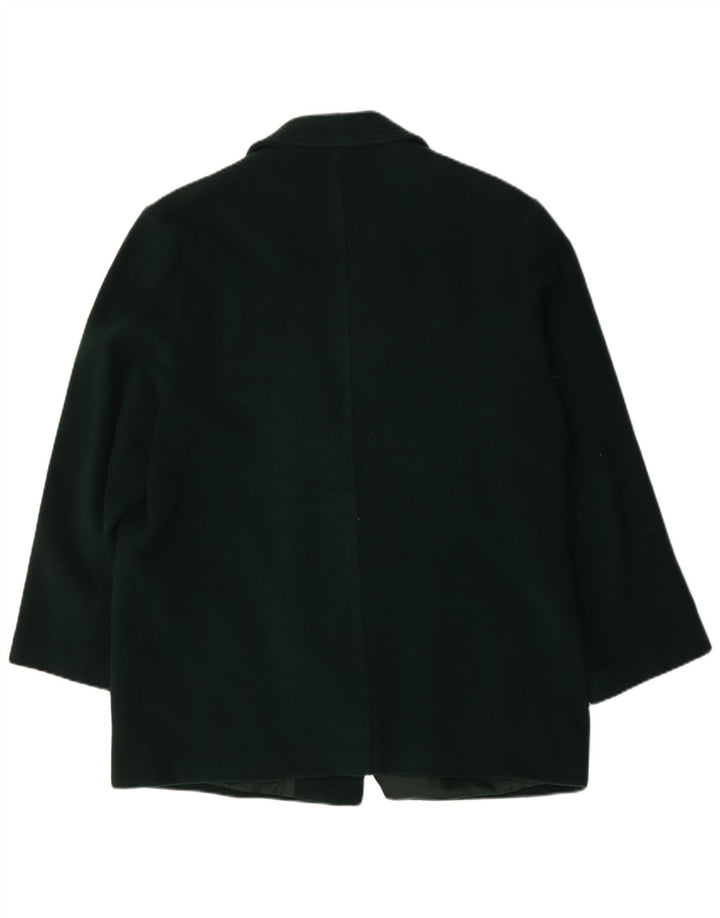 Casaco feminino vintage oversized duplo breasted Reino Unido 18 XL verde lã nova